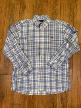 Southern Marsh Blue Plaid Button-Up Shirt / men’s large